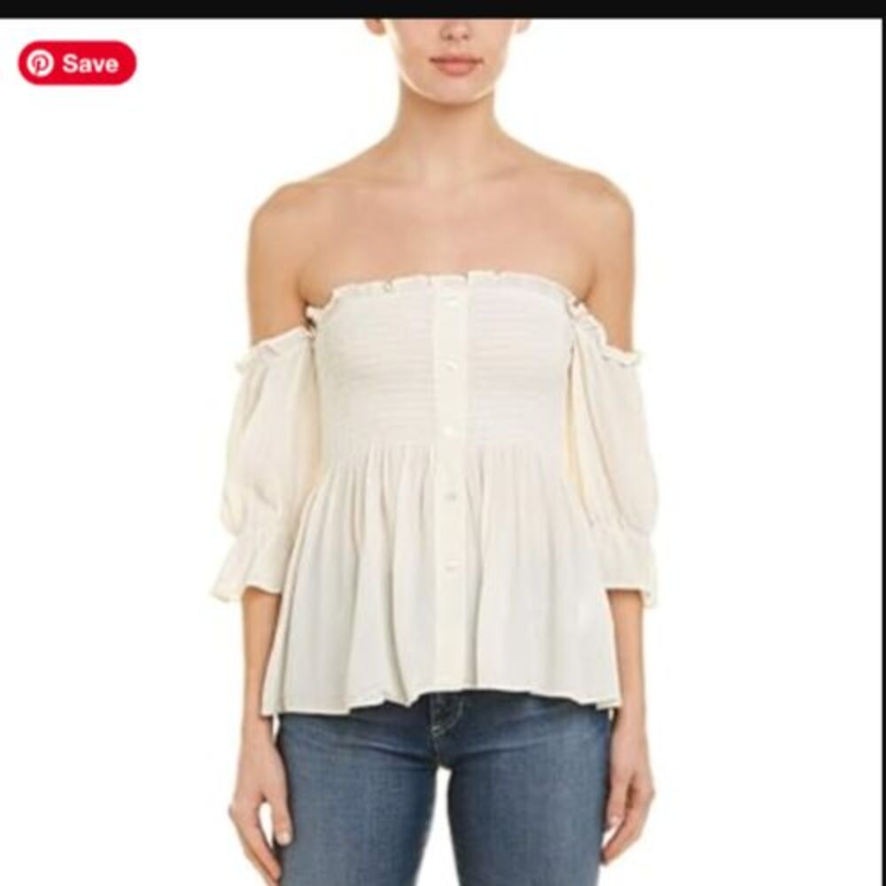 1.State Off-Shoulder Top Smocked M NWT Ren Faire Peasant Boho Festival Cottage